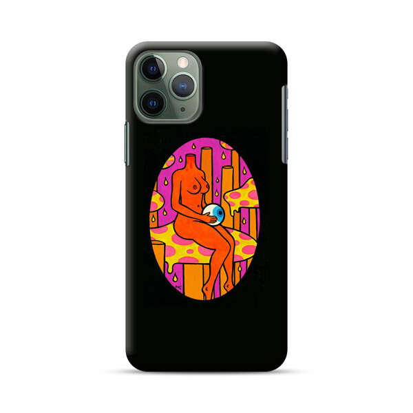 Faceless Nude Figure Holding Sphere Abstract Art iPhone 11 Pro Max Hard Case
