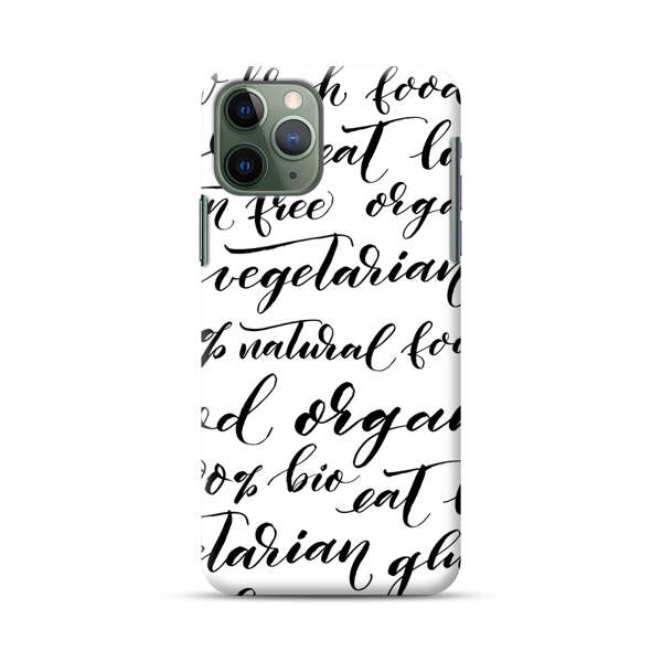 Healthy Food Lifestyle Calligraphy Pattern iPhone 11 Pro Max Hard Case