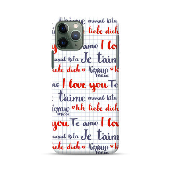 Love Message Multilingual Pattern iPhone 11 Pro Max Hard Case