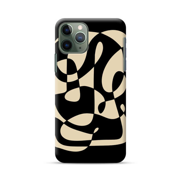 Modern Abstract Beige and Black Geometry iPhone 11 Pro Max Hard Case