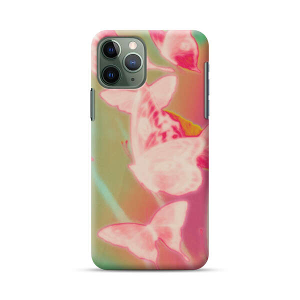 Pink Butterflies Dreamy Colorful Background iPhone 11 Pro Max Hard Case