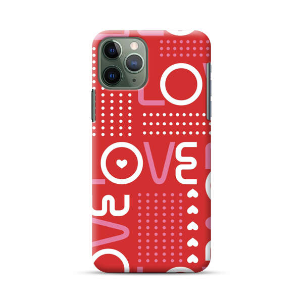 Red Love Typography Pattern iPhone 11 Pro Max Hard Case