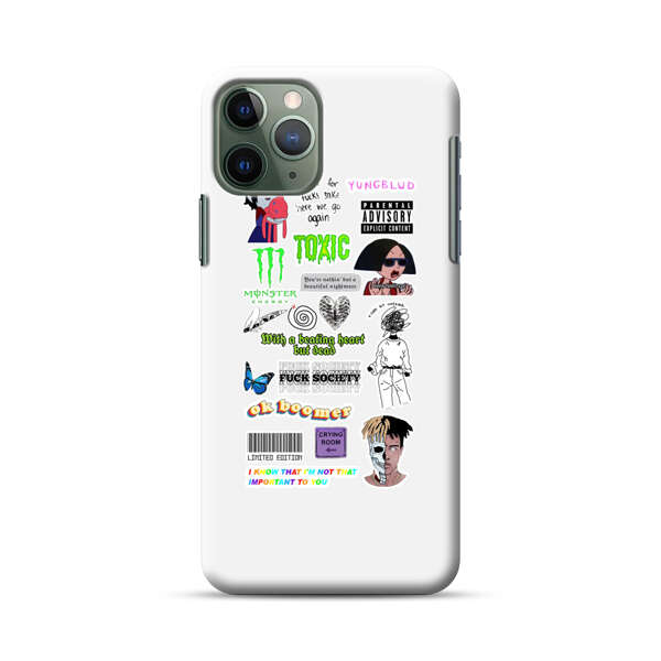 Sticker Collage Edgy Expressive Pop Culture iPhone 11 Pro Max Hard Case
