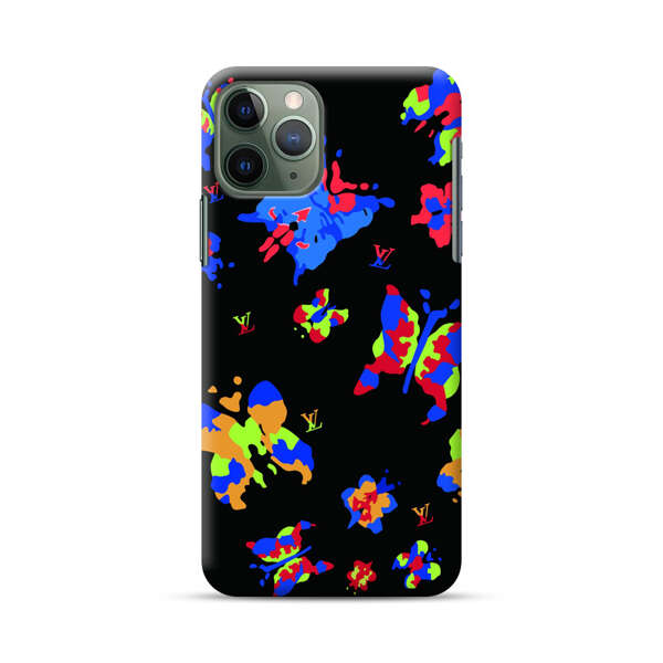 Vibrant Abstract Butterflies and Floral Splashes iPhone 11 Pro Max Hard Case