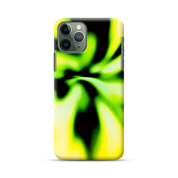 Vibrant Abstract Green and Yellow Swirl iPhone 11 Pro Max Hard Case