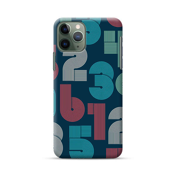 Vibrant Seamless Pattern of Colorful Stylized Numbers iPhone 11 Pro Max Hard Case