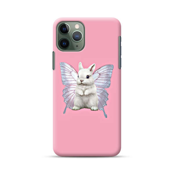 White Bunny with Butterfly Wings iPhone 11 Pro Max Hard Case