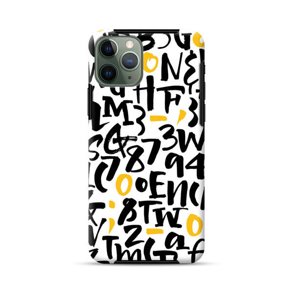 Abstract Typography Letter Number Pattern iPhone 11 Pro Max Impact Case