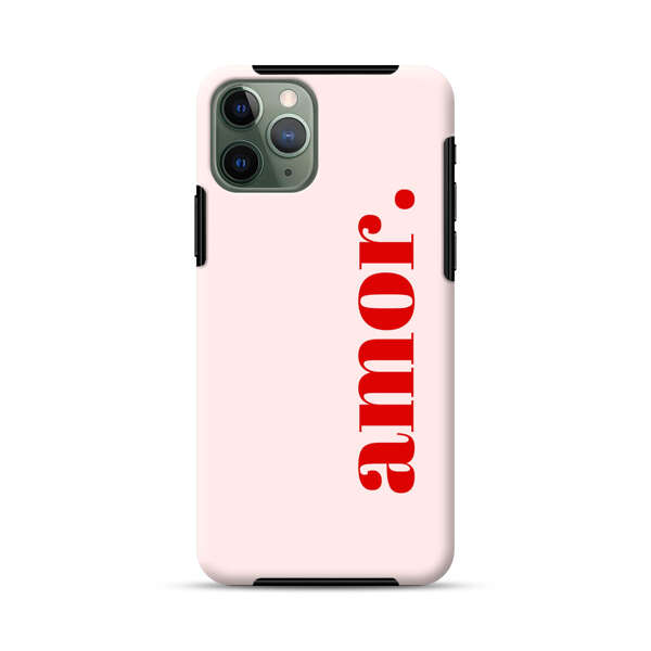 Amor Love Bold Red Text iPhone 11 Pro Max Impact Case