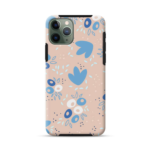 Blue Floral Pattern iPhone 11 Pro Max Impact Case