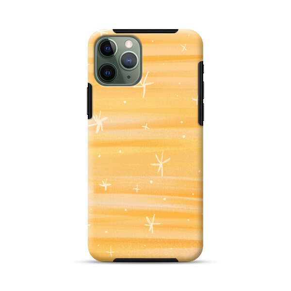 Bright Orange Star Pattern iPhone 11 Pro Max Impact Case