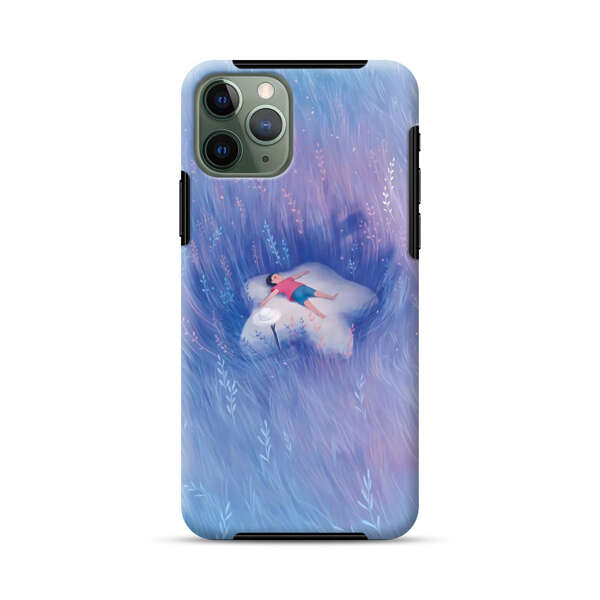 Child Relaxing in Dreamy Field iPhone 11 Pro Max Impact Case