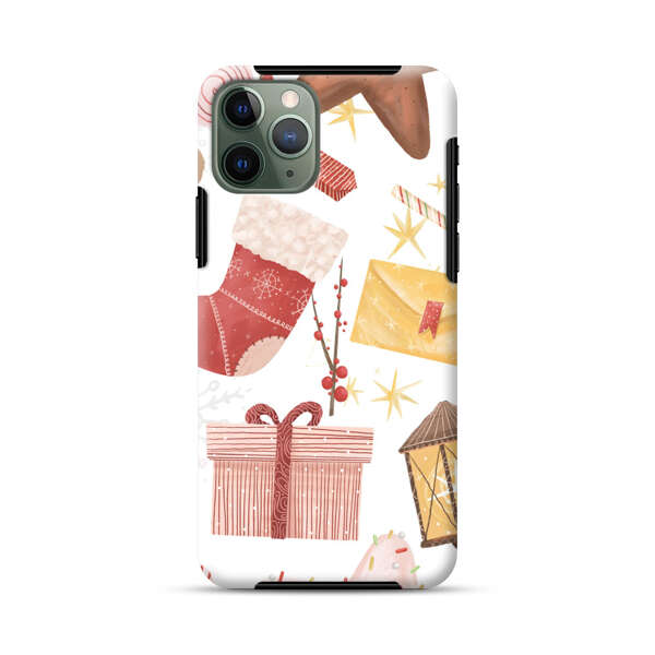 Christmas Festive Pattern with Gingerbread and Gifts iPhone 11 Pro Max Impact Case