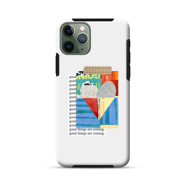 Colorful Abstract Collage with Geometric Shapes iPhone 11 Pro Max Impact Case