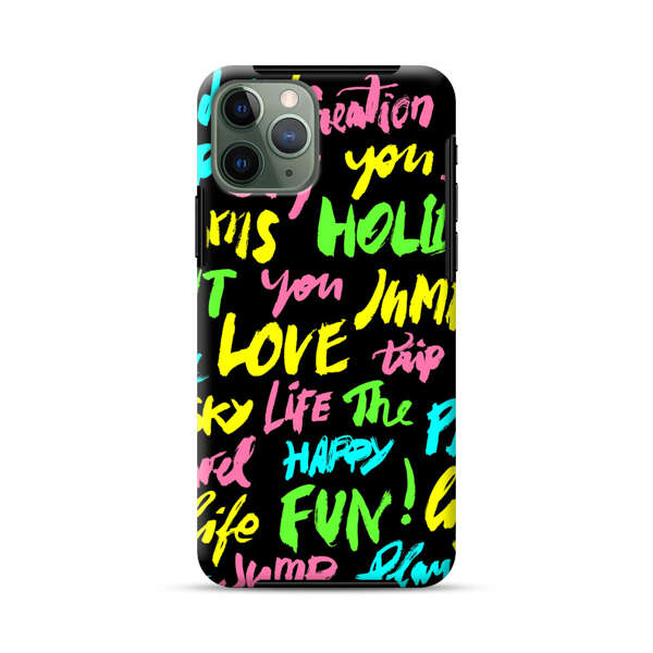 Colorful Positive Motivational Words Pattern iPhone 11 Pro Max Impact Case