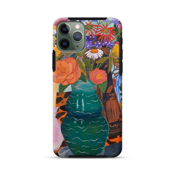 Colorful Still Life with Flower Vases and Shell iPhone 11 Pro Max Impact Case