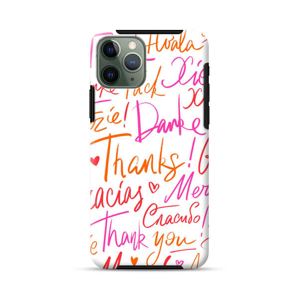 Colorful Thank You Multilingual Pattern iPhone 11 Pro Max Impact Case