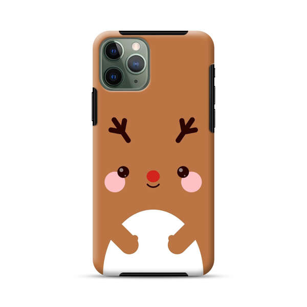 Cute Minimalist Reindeer Cartoon iPhone 11 Pro Max Impact Case