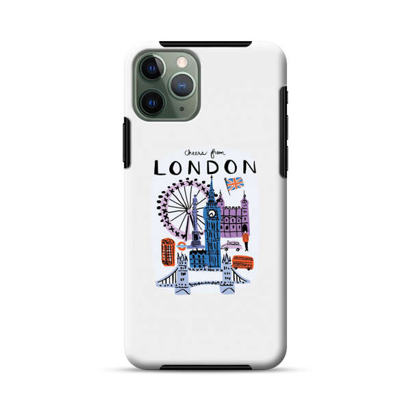 London Iconic Landmarks Illustration iPhone 11 Pro Max Impact Case