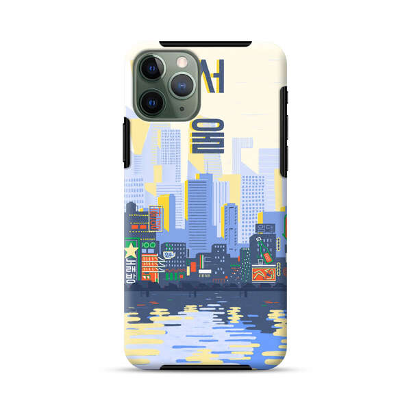 Modern City Skyline Reflection iPhone 11 Pro Max Impact Case