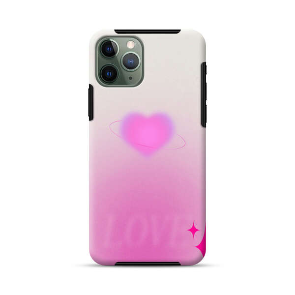 Pink Glowing Heart Love Sparkle iPhone 11 Pro Max Impact Case