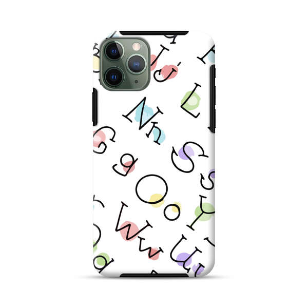 Playful Alphabet Pattern with Colorful Letters iPhone 11 Pro Max Impact Case
