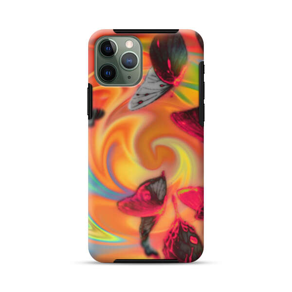 Psychedelic Butterflies Swirl iPhone 11 Pro Max Impact Case