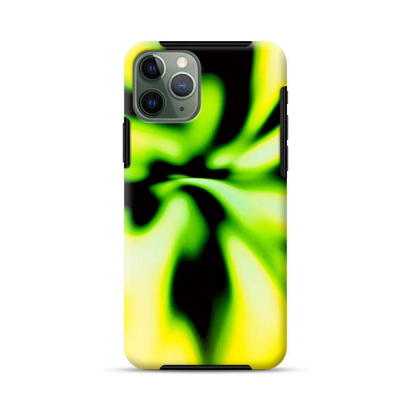 Vibrant Abstract Green and Yellow Swirl iPhone 11 Pro Max Impact Case
