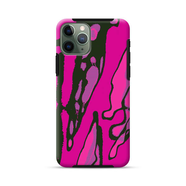 Vibrant Abstract Magenta Black Pattern iPhone 11 Pro Max Impact Case