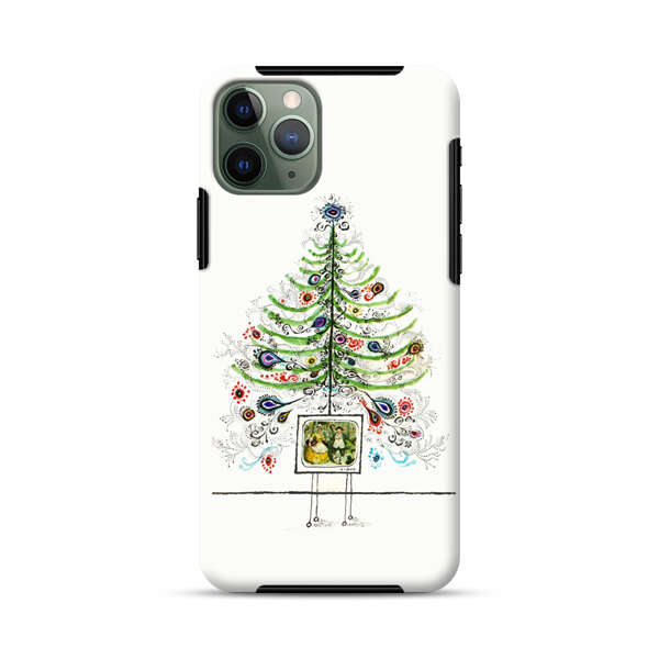 Whimsical Christmas Tree Artistic Design iPhone 11 Pro Max Impact Case