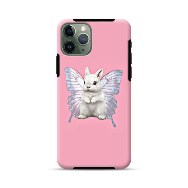 White Bunny with Butterfly Wings iPhone 11 Pro Max Impact Case