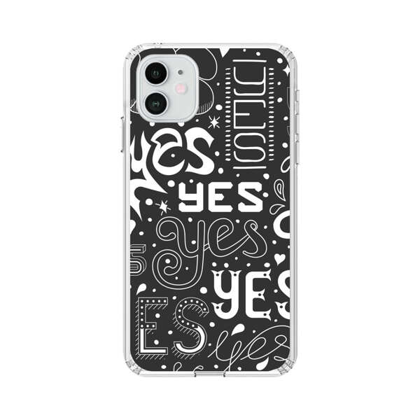 Bold Playful Typography Yes Pattern iPhone 12 Case
