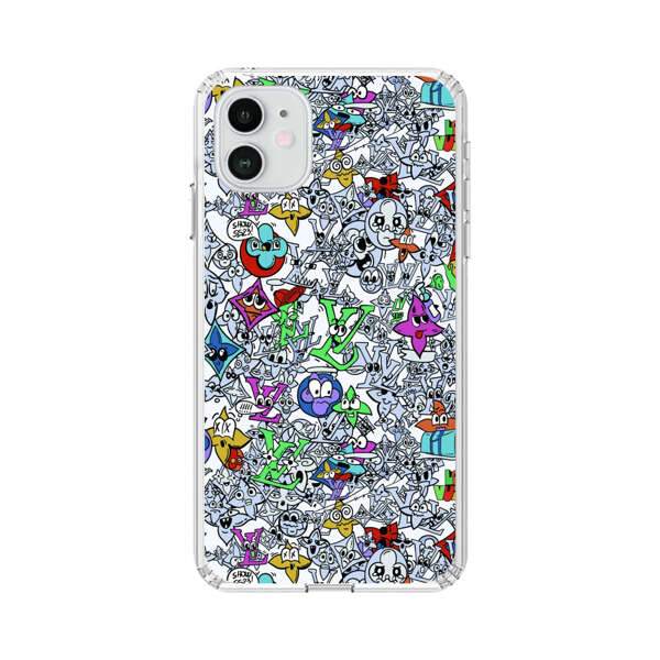 Colorful Cartoon Graffiti Pattern iPhone 12 Case