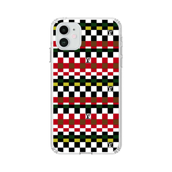 Colorful Checkerboard Stripes Pattern iPhone 12 Case