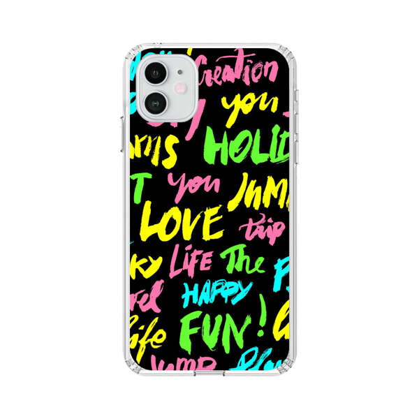 Colorful Positive Motivational Words Pattern iPhone 12 Case