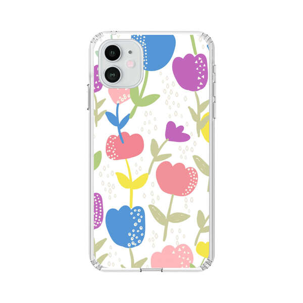 Colorful Tulip Floral Pattern iPhone 12 Case