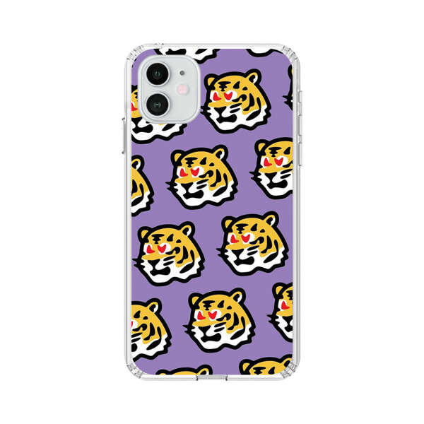 Cute Tiger with Heart Eyes Pattern iPhone 12 Case