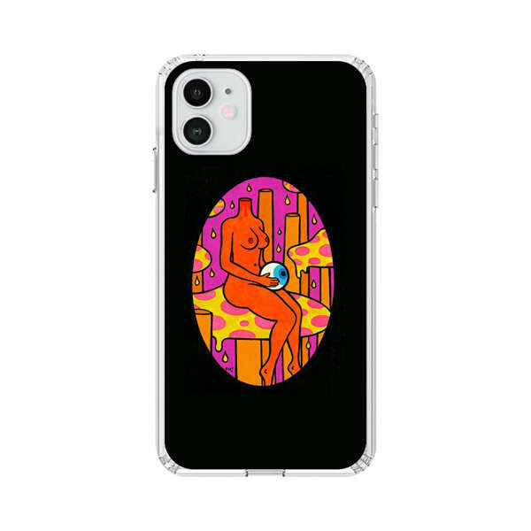 Faceless Nude Figure Holding Sphere Abstract Art iPhone 12 Case