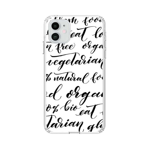 Healthy Food Lifestyle Calligraphy Pattern iPhone 12 Case
