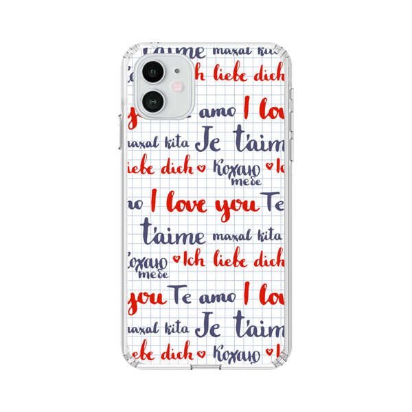 Love Message Multilingual Pattern iPhone 12 Case
