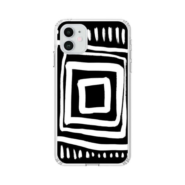 Minimalist Geometric Black and White Design iPhone 12 Case
