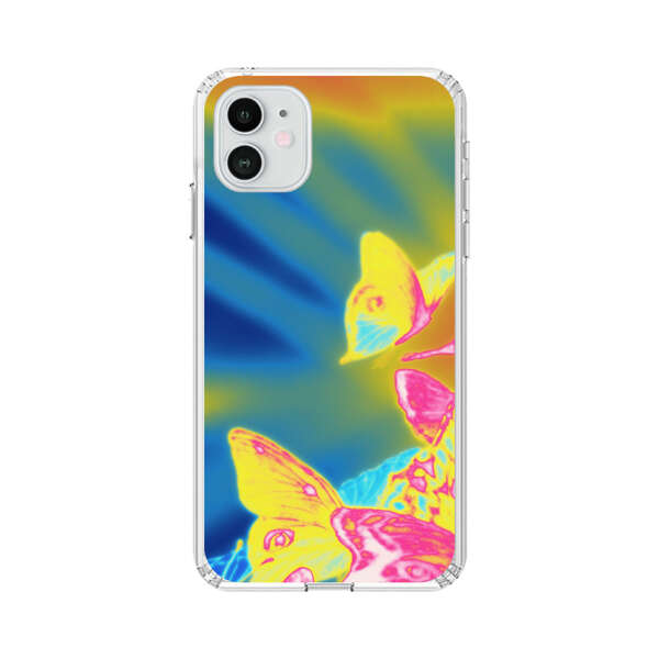 Vibrant Colorful Neon Butterflies Abstract iPhone 12 Case