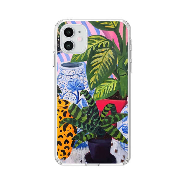 Vibrant Tropical Plants and Decorative Vases iPhone 12 Case