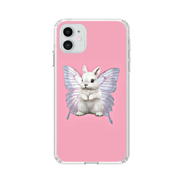 White Bunny with Butterfly Wings iPhone 12 Case