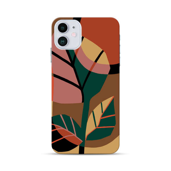 Abstract Geometric Leaves Design iPhone 12 Hard Case