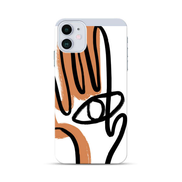 Abstract Minimalist Hand with Eye iPhone 12 Hard Case