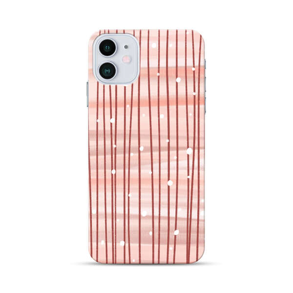 Abstract Vertical Lines Pink Pattern iPhone 12 Hard Case