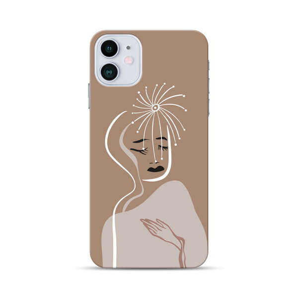 Artistic Abstract Portrait with Serene Face iPhone 12 Hard Case