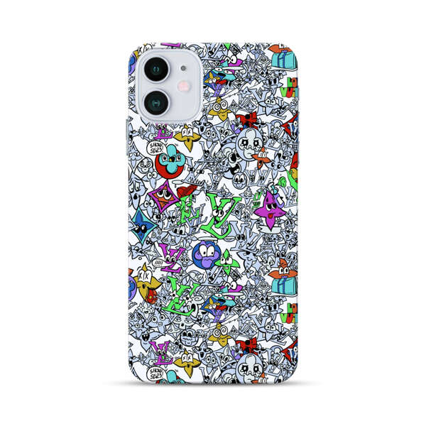Colorful Cartoon Graffiti Pattern iPhone 12 Hard Case