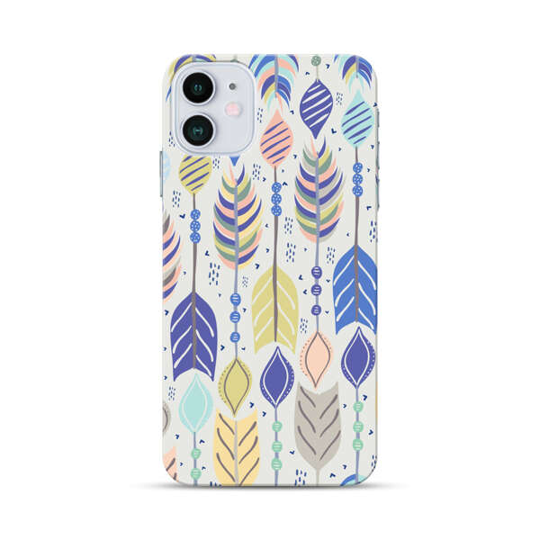 Colorful Feathers Pattern Pastel iPhone 12 Hard Case